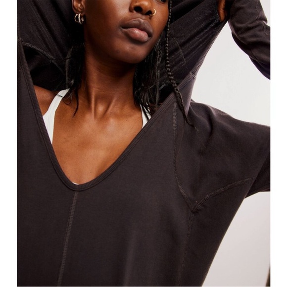 Free People FP Movement Hot Shot Long Sleeve Hooded V Neck Oversized Onesie - Picture 8 of 11